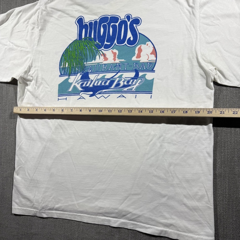 Vintage Crazy Shirts Shirt Mens Large White Huggo's Kailua Bay Hawaii 90s - Picture 4 of 9